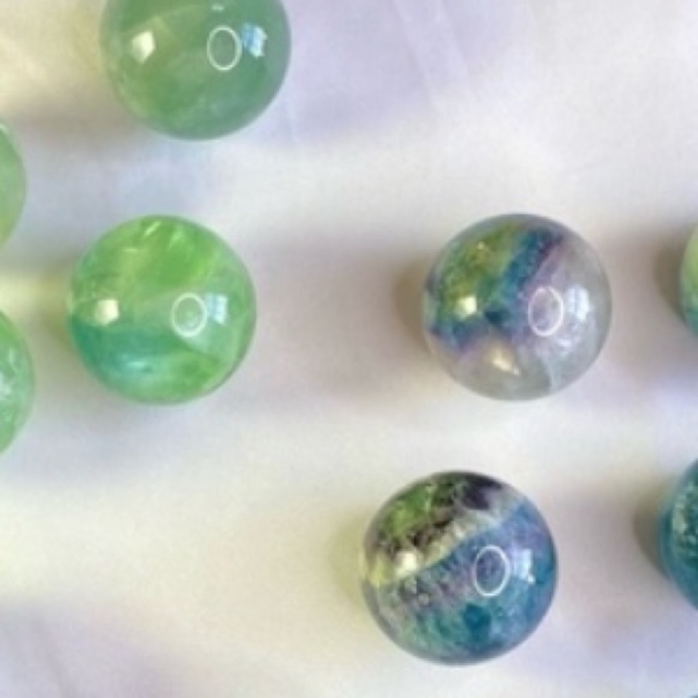 Rainbow Fluorite Sphere - One 32mm Crystal Ball - Picture 6 of 11